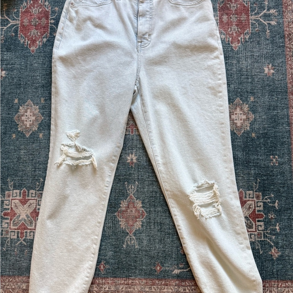 Women's Distressed Gray Jeans